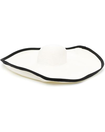 Max Mara Contrast-trim Woven Sun Hat - White