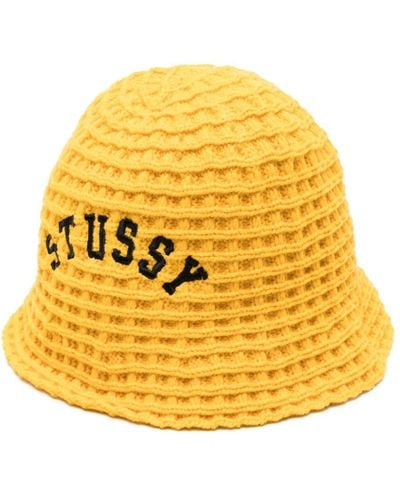 Stussy Logo Bucket Hat - Yellow