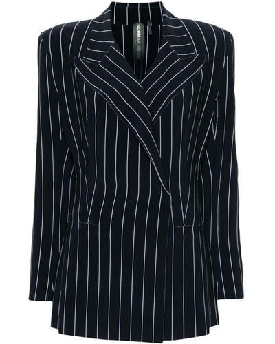 Norma Kamali Pinstriped Double-breasted Jacket - Black
