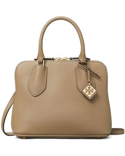 Tory Burch Neutral Mini Swing Leather Satchel Bag - Natural