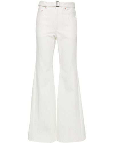 Sacai Mid-rise Flared Jeans - White