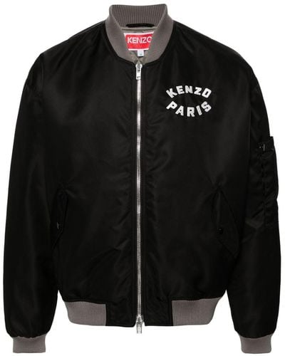 KENZO Lucky Tiger Embroidered Bomber Jacket - Black