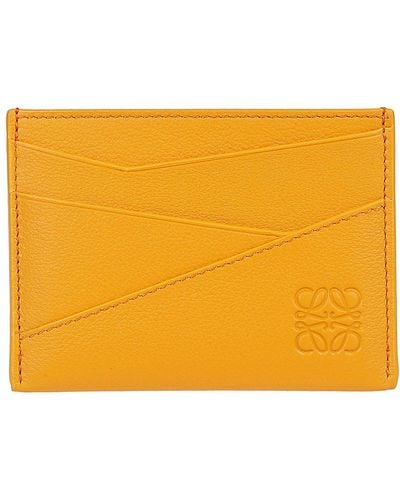 Loewe Credit Card Holder With Logo - Yellow