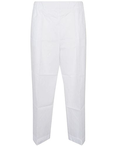 Liviana Conti Cotton Blend Cropped Pants - White