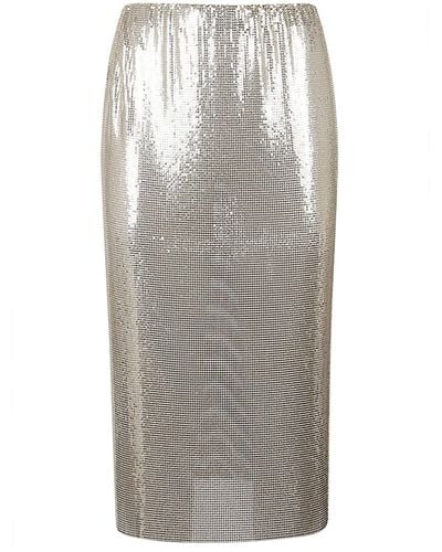 Sportmax Metallic Knit Midi Skirt - Grey