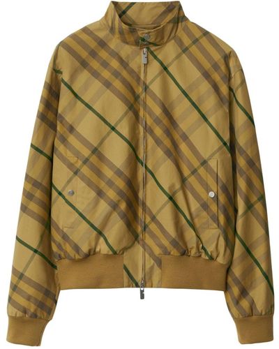 Burberry Check Bomber Jacket - Green