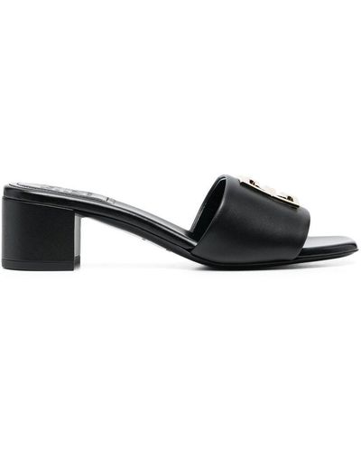Givenchy 4g Leather Heel Sandals - Black