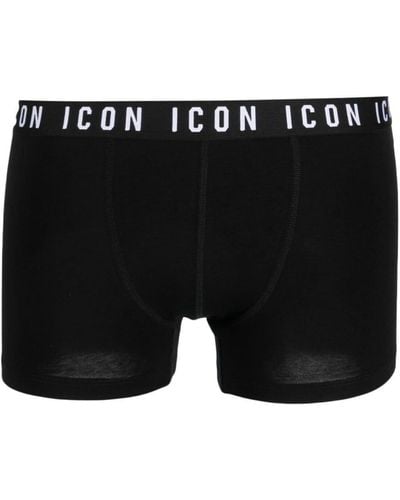 DSquared² Logo-waistband Stretch-cotton Boxers - Black
