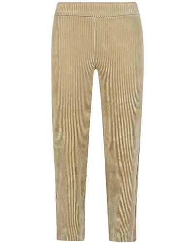 Avenue Montaigne Cropped Corduroy Pants - Natural