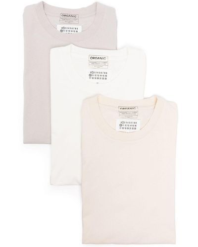 Maison Margiela Confezione Da 3 T-shirt In Cotone - Bianco