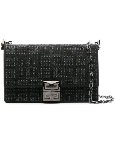 Givenchy 4g Rhinestone-embellished Crossbody Bag - Black