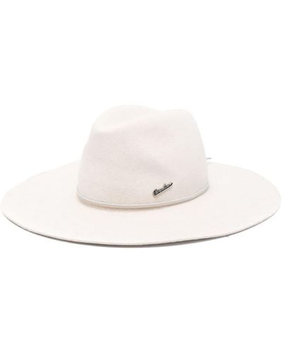 Borsalino Alessandria Fur Felt Fedora Hat - White