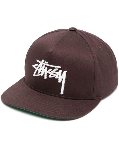 Stussy Logo Baseball Hat - Brown