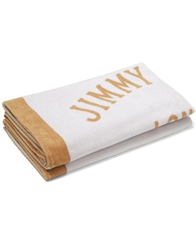 Jimmy Choo Cotton Beach Towel - White