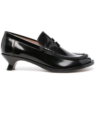 Loewe Campo 40mm Leather Loafers - Black