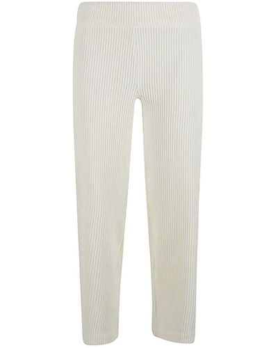 Avenue Montaigne Corduroy Cropped Trousers - White