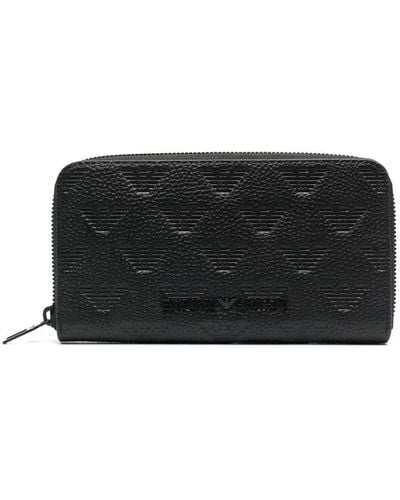 Emporio Armani Leather Continental Wallet - Black