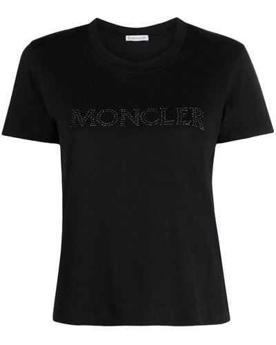 Moncler Logo Cotton T-Shirt - Black
