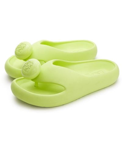 Loewe-Paulas Ibiza Rubber Thong Slides - Green