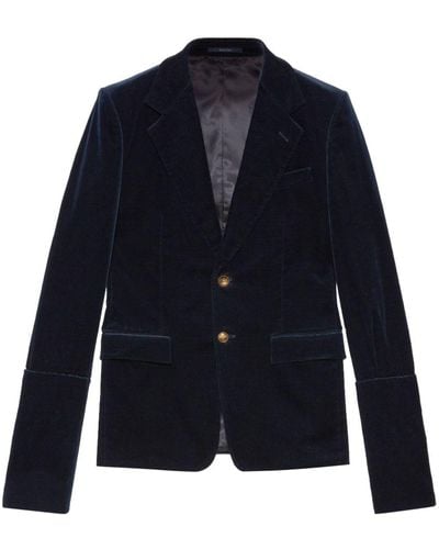 Gucci Detachable-sleeved Single-breasted Blazer - Blue