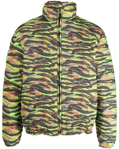 ERL Camouflage Jacquard Padded Jacket - Green