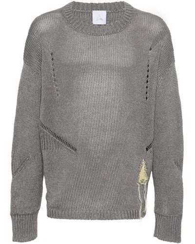 Roa Intarsia-knit Logo Sweater - Gray