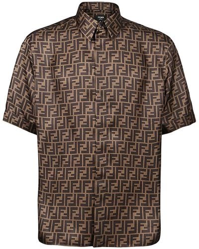 Fendi Logo Shirt - Brown