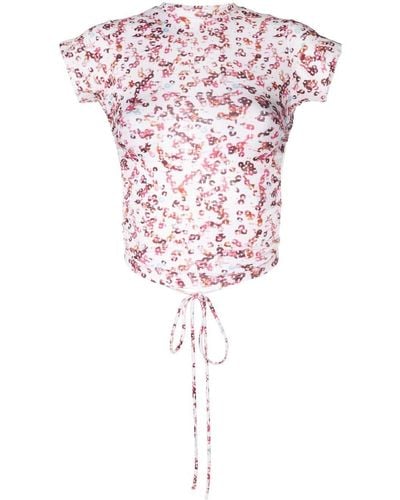 Isabel Marant Juvia Printed Top - Pink