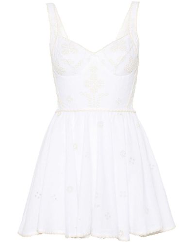 Charo Ruiz Zinca Embroidery Mini Dress - White