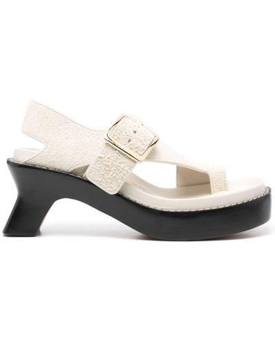 Loewe Ease Leather Sandals - White