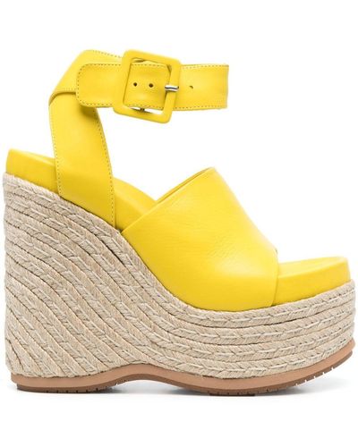 Paloma Barceló Clama Jute-wedge Sandals - Metallic