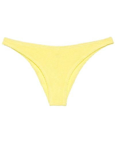 Mc2 Saint Barth Elise Textured-finish Bikini Bottoms - Yellow