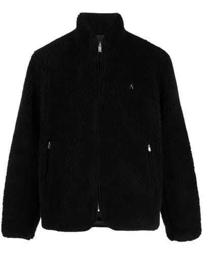 Represent Fuzzy Zip-up Jacket - Black