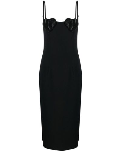 Blumarine Heart Sequin Midi Dress - Black