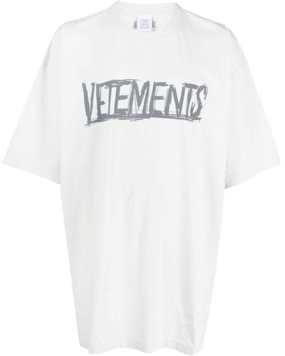 Vetements T-shirt In Cotone - Bianco
