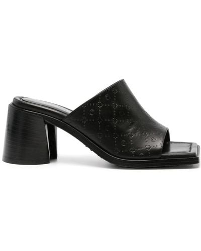 Marine Serre Ms Laminated-leather Mules - Black