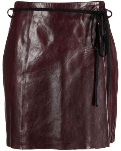 Our Legacy Leather Skirt - Purple