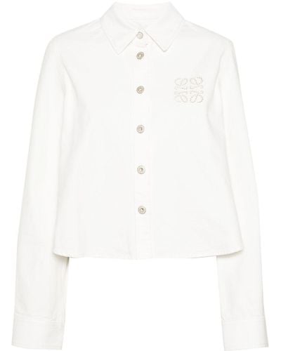 Loewe-Paulas Ibiza Anagram Cotton Shirt - White