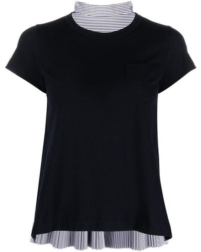 Sacai Contrasting Panel Short-sleeve T-shirt - Black
