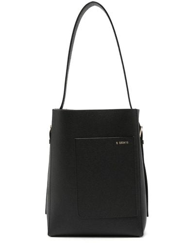 Valextra Small Leather Bucket Bag - Black