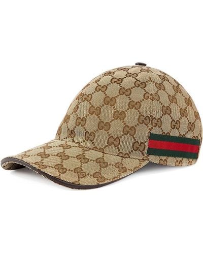 Gucci Logo And Web Baseball Hat, Size: Xl, Beige - Natural