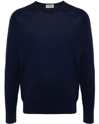 John Smedley Cotton Crew-neck Sweater - Blue