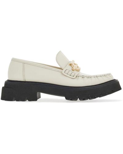 Ferragamo Gancio Leather Loafers - White