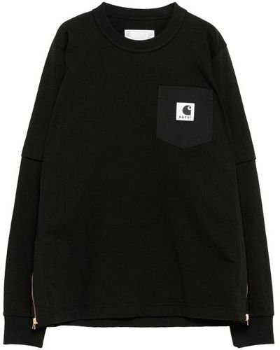 Sacai Sweater With Logo - Black