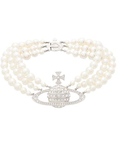 Vivienne Westwood Collana Orb con perle - Bianco