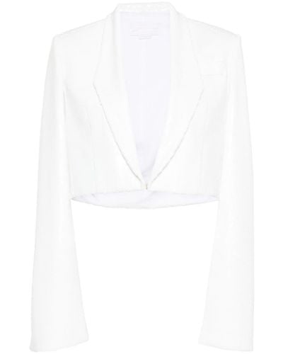 Genny Sequinned Cropped Blazer - White