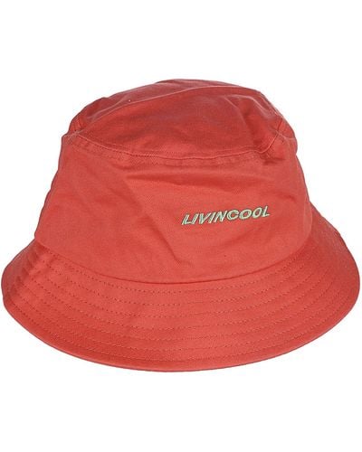 LIVINCOOL Cotton Logo Bucket Hat - Red