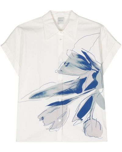 Paul Smith Floral-print Poplin Shirt - White