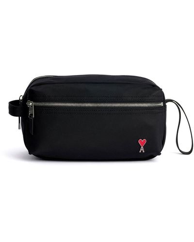 Ami Paris Clutch Bag With Logo - Black