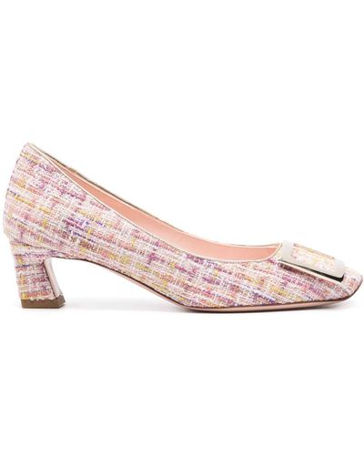 Roger Vivier Trompette Knitted Court Shoes - Pink